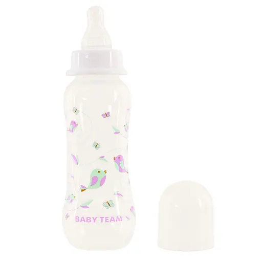 Пляшечка для годування з силіконовою соскою 1121_білий 250 мл