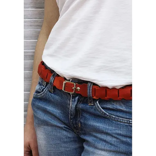 Женский кожаный бохо-ремень BlankNot коралловый - фото 8