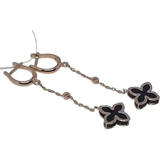 Золоті сережки-підвіски Favoritum с агатом. 211247_1