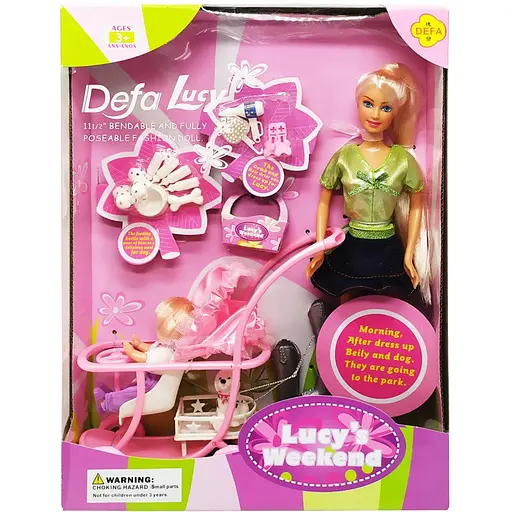 Детская кукла с дочкой Defa 20958 с аксессуарами Зеленый - фото 1