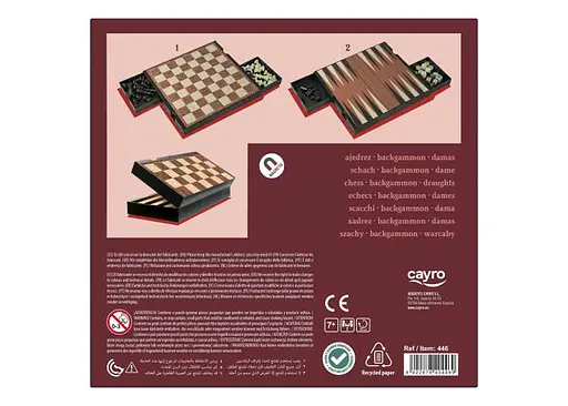 Настольная игра CAYRO Магнитные шахматы-шашки-нарды с отсеками для хранения фигур (поле 24x24 см) (446) - фото 6