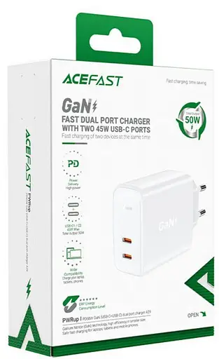 Зарядний пристрій Acefast A29 блок адаптер живлення 50 Вт білий - фото 3