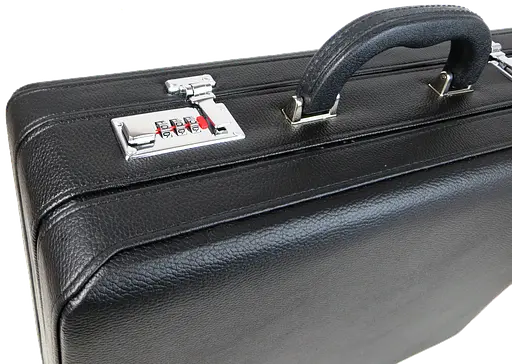 Большой дипломат Portfolio с расширением из эко кожи черный sum0028875 - фото 8