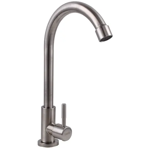 Монокран EcoMix AISI-0001M одноричажний змішувач для умивальника поворотний з нержавіючої сталі