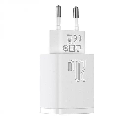 Зарядний пристрій Baseus Compact Quick Charger USB+Type-C 20W Білий (CCXJ-B02) - фото 4