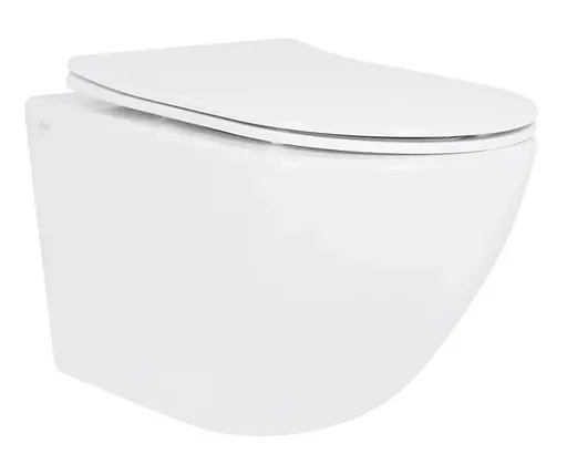 Унитаз подвесной Qtap Jay Rimless, с сиденьем Slim Duroplast/ Soft-close/ Quick Relase QT07335177RW - фото 1