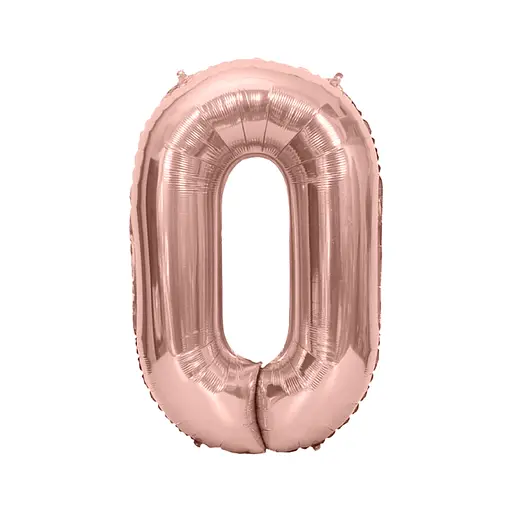Шар воздушный фольгированный (102 см) Цифра 0 розовое золото