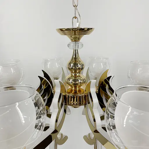 Люстра со светодиодным золотым корпусом и 5 двойных плафонов Line.F 81181/5 GD - фото 5