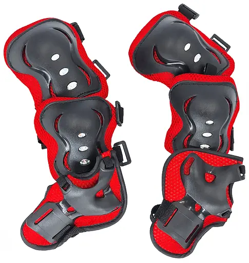 Комплект детской защиты Union group А07 S (5–9 лет) черно-красный (G0000577) - фото 1