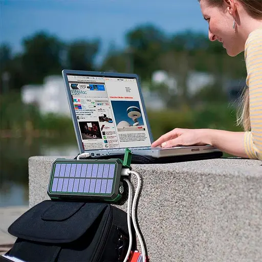 Зовнішній акумулятор power bank Solar PN-W12 20000 mAh із сонячною панеллю зовнішня батарея 18W - фото 4