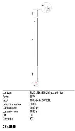 Люстра/торшер Redo ACROBAT SU/LAMP LED 34W 3000K (4.1.2) 01-2284 - фото 3