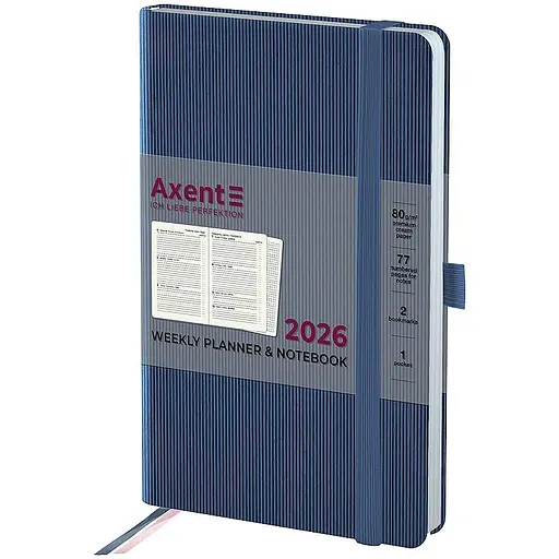 Щотижневик Axent 2026 Partner Lines 125 x 195 мм блакитний (8515-26-48-A)