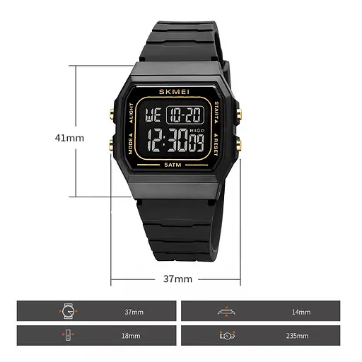 Наручний годинник чоловічий Skmei 1683 Black Black, 1683BKBK (18454) - фото 9