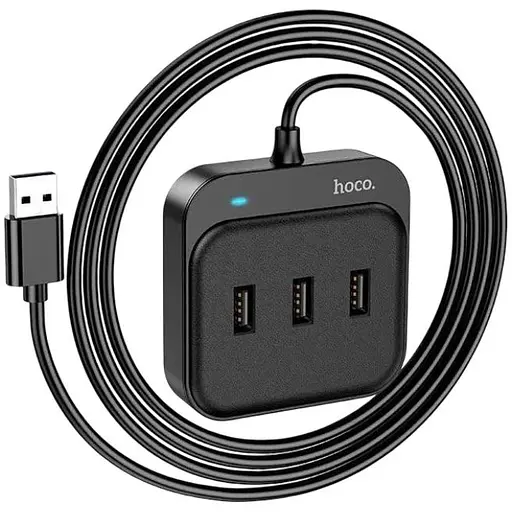 Hub адаптер Hoco Easy 4-in-1 converter HB31 (Usb to Usb2.0x4) 120 см - фото 1