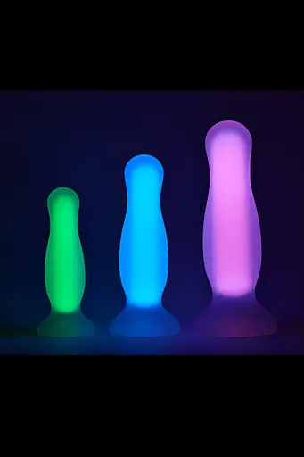 Неонова анальна пробка DreamToys Radiant 12.5 см (синій) - фото 6