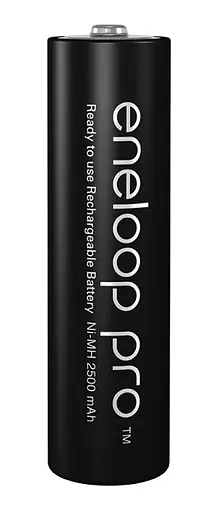 Аккумулятор АА Panasonic Eneloop Ni-Mh R6 2500mAh 2bl (BK-3HCDE/2BE) (Черный)