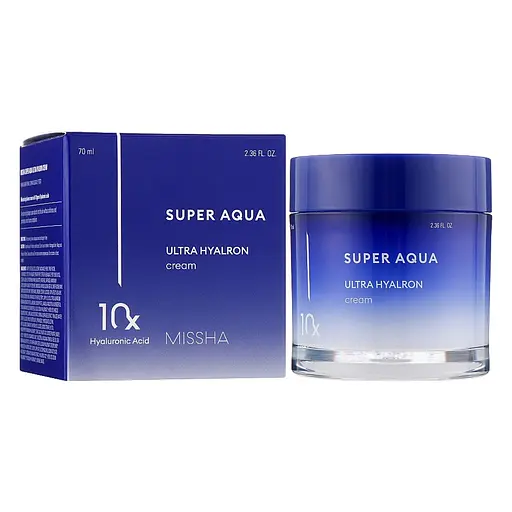 Увлажняющий крем с 10 видами гиалуроновой кислоты Super Aqua 10x Ultra Hyaluronic Cream Missha 20 мл - фото 1
