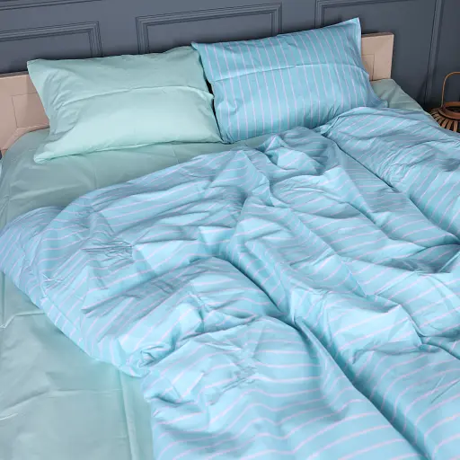 Наволочка MirSon Сатин Seafoam Stripe 70х70 см (2200013051480) - фото 4