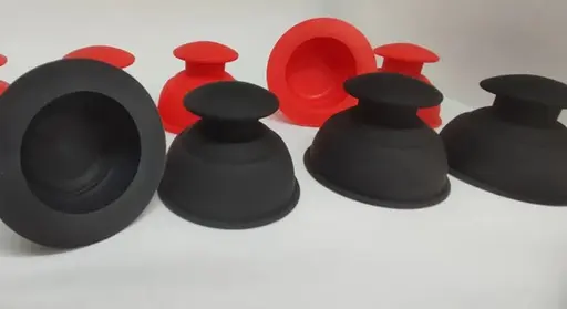 Силиконовые массажные банки Rockpods 10 штук (Черные и красные) - фото 2