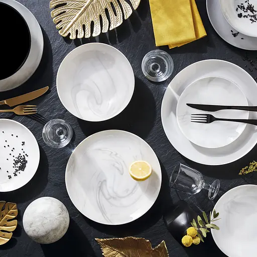 Тарілка Luminarc DIWALI MARBLE WHITE супова 20 см склокераміка (Q9212) - фото 3