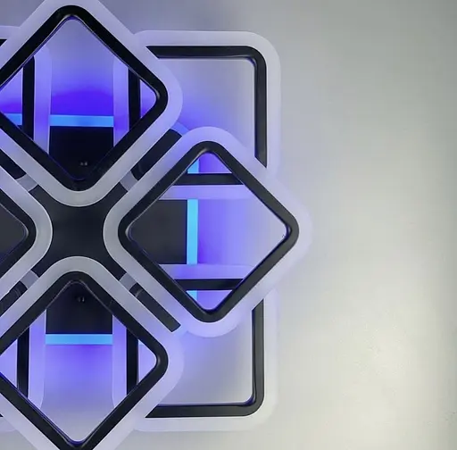 LED люстра на 4+4 ріжки квадратної форми Line.F A 2400/4+4S RGB BK - фото 2