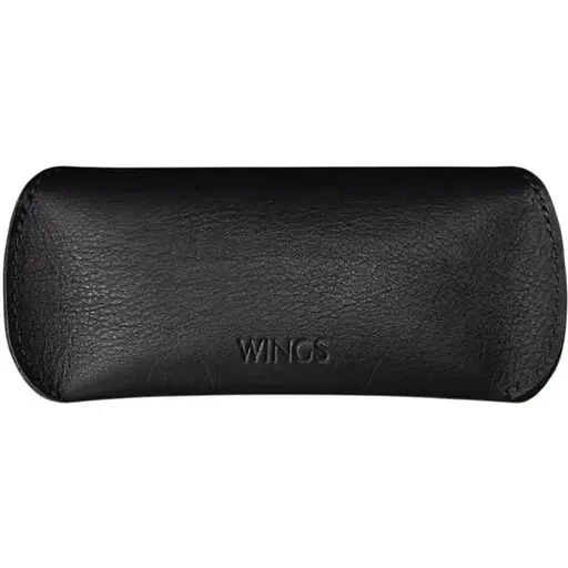 Кожаный чехол для очков BlankNote с клапаном на магните Wings Черный - фото 1