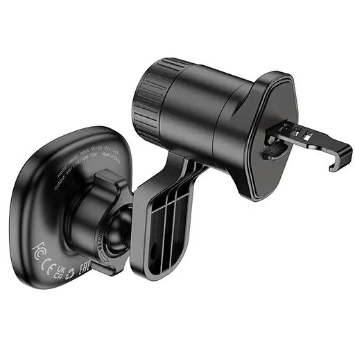 Автодержатель Hoco HW30 магнитный с беспроводной зарядкой 15W черный серый - фото 6