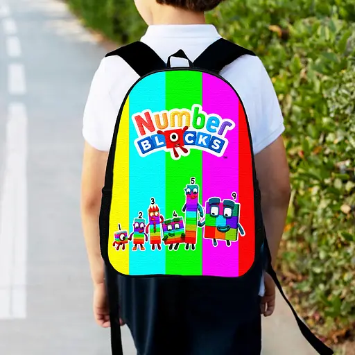 Рюкзак детский Намбер блокс "Numberblocks" 34х27 см, ранец городской для мальчика (00469)