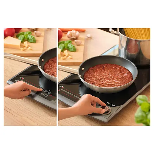 Плитка настільна Sencor індукційна, комф. - 2, 1.3+1.8кВт, кер - сенсор-мех., чорний - фото 9