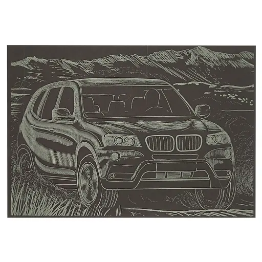 Гравюра А5 "Джип" ГрА5з-11 эконом вариант в пакете 21 х 14,8 см