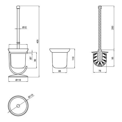 Ершик для унитаза Lidz (CRG)-121.05.03, Белый матовый - фото 2