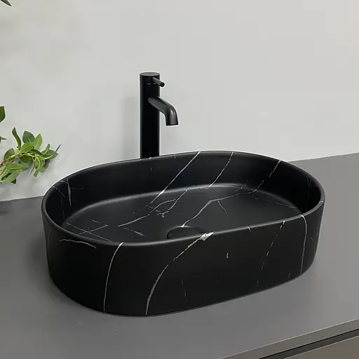 Умивальник VBI Verona 50 black marmo matt накладний VBI-011328, Чорний матовий - фото 4