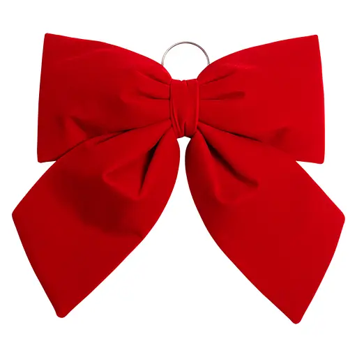 Оксамитовий бант для декору Yiwu на ялинку та двері 45×50 (см) Червоний CR-2-14