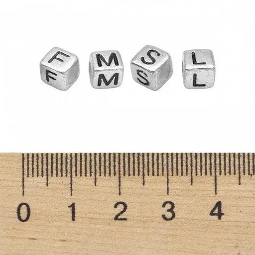 Декоративні намистинки для творчості Алфавіт Кубики Dom Busin УТ000004425 в упаковці 130 шт - фото 3