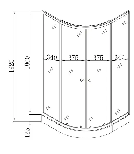 Душевая кабина с низким поддоном Mixxus Plain SCT02-90x90x195-GR Satin серое тонированное стекло 4 мм MI6898, Универсальная, тонированная, хром матовый - фото 6