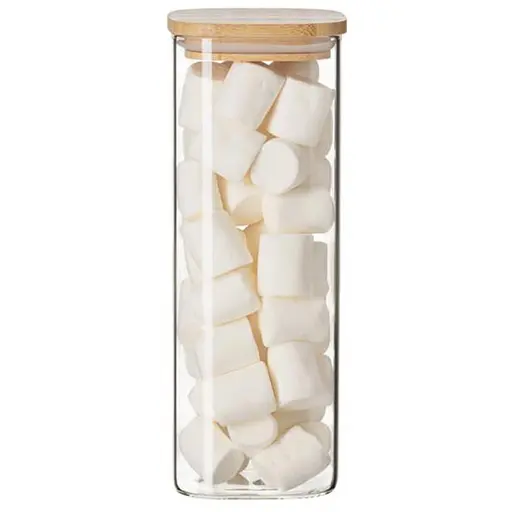 Банка для зберігання Ardesto Midori скло 1 л квадратна прозора (AR1310BBS)