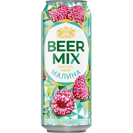 Пиво Оболонь Beermix Raspberry 2.4 % з/б 0.5 