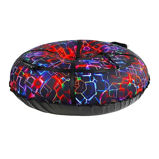 Надувні санки-тюбінг "Абстракція" 1.2 м Т33872-3 — з міцного матеріалу, з ручками та тросом