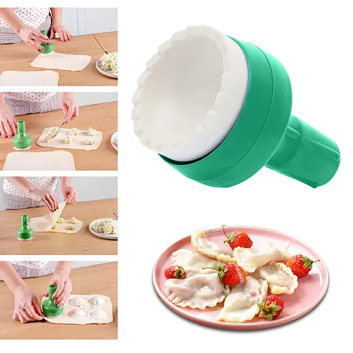 Вареничниця механічна ручна прес форма для вареників машинка для вареників Зелений, Kitchette 86309 - фото 2