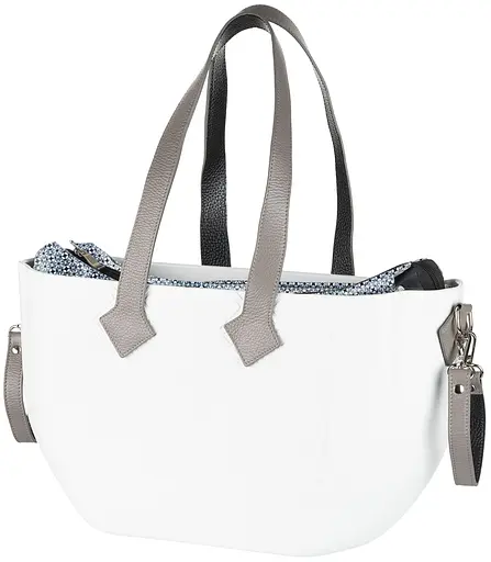 Сумка MyMia ручки кожа, коврик, ремни для коляски, бело-серый Nuvita det0018679 - фото 1