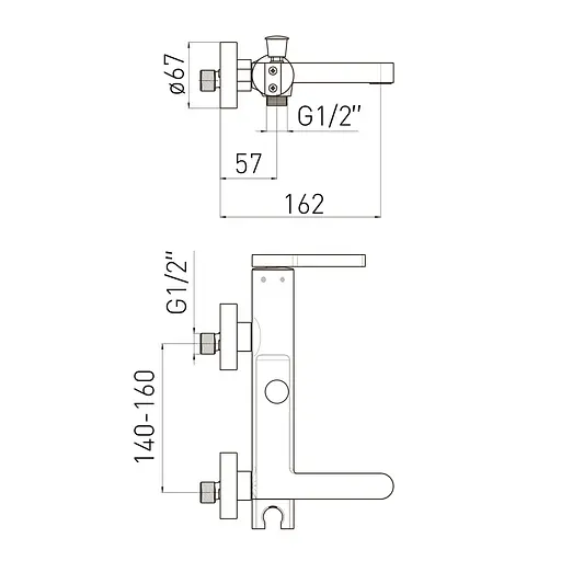 Смеситель для ванны Volle Mora хром 1537.030122 Хром - фото 2