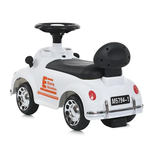 Каталка-толокар Bambi M 5794-1 з музичними та світловими ефектами, стійкий з багажником, білого кольору - фото 3