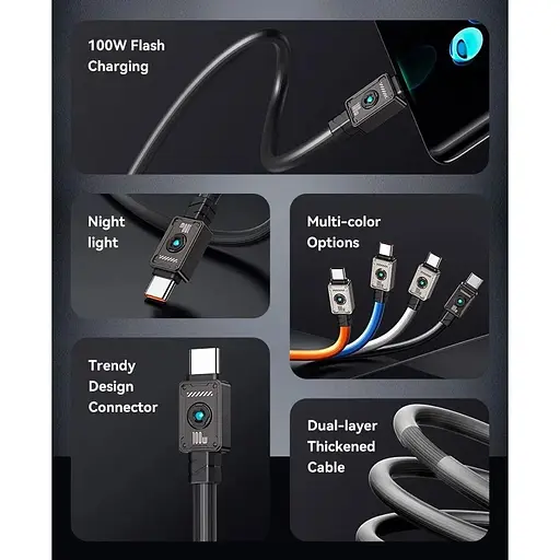 Кабель Usams US-SJ684 USB-C to USB-C 100W 1.2m Orange (SJ684USB04) [153993] - фото 5