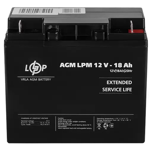 Аккумулятор AGM LPM 12V – 18 Ah - фото 4