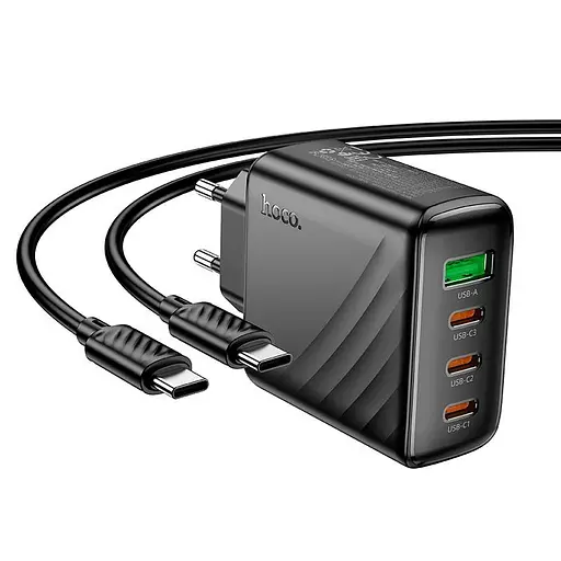 Зарядное устройство адаптер питания с кабелем C-C Hoco CS27A Supply charger 67W 4 порта - фото 6