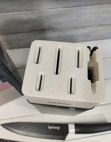 Набор ножей для кухни с подставкой Rainberg RB-8808 кухонные ножи и подставки белый с розовым - фото 2