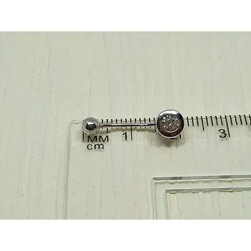 Золота сережка-пирсинг Онікс с фіанітом. ПИР00249 - фото 3