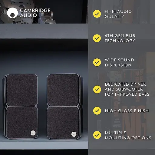 Cambridge Audio Minx MIN 22 Neat & Compact – спутниковый динамик, драйверы BMR, настенный (черный) - фото 2