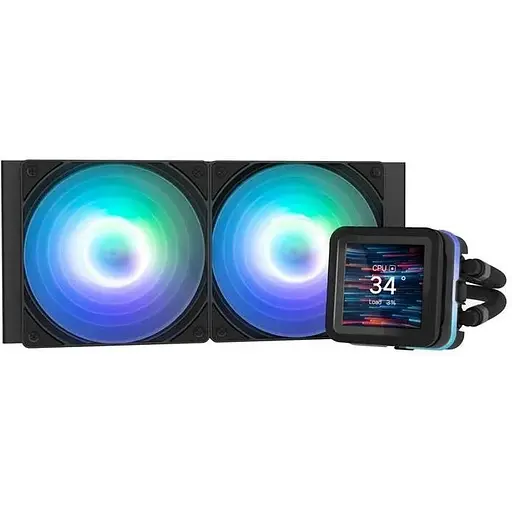 Система рідинного охолодження Zalman Alpha 2 DS A24 чорний 2.73" IPS (320x320, 30 Гц) ARGB (ALPHA2DSA24чорний) - фото 1