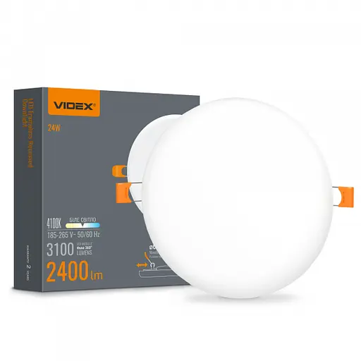 LED светильник безрамный круглый VIDEX 24W 4100K - фото 1
